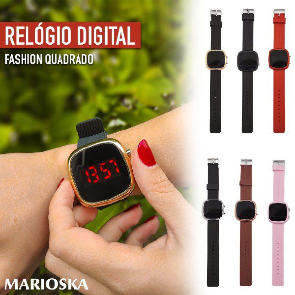 Relógio Digital Fashion Quadrado