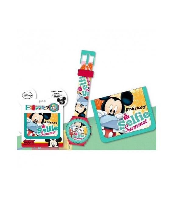 Relógio + Carteira Mickey Mouse
